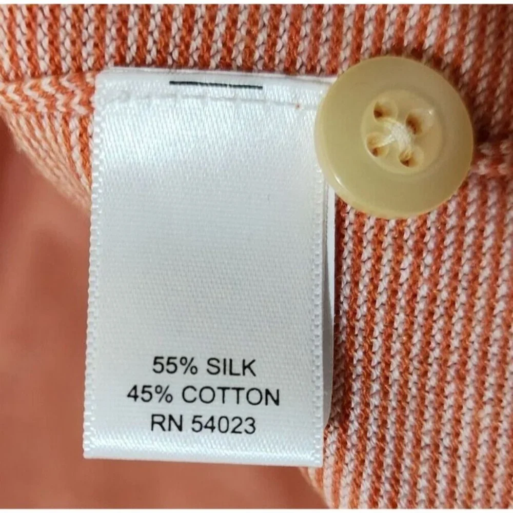 Banana Republic Heather Orange Silk Cotton Blend Short Sleeve Polo Shirt Size XL
